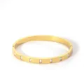 Stainless steel gold baguette zircon bangle bracelet elegant luxury fashion wrist jewelry - NB-B6052-29