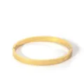 Stainless steel gold Roman numeral bangle bracelet for women fashion minimalist luxury jewelry. - NB-B6052-31