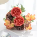 Bouquet di fiori artificiali rosa peonia pigna variante per decorazione soggiorno casa - Bordeaux