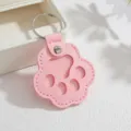 Rosa Leder Pfote Schlusselanhanger suse Katze Hund Haustier Anhanger Mode Dekoration Zubehor - Rosa