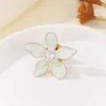 Stainless steel gradient enamel flower brooch with sparkling rhinestone, elegant accessory for women. - Blue (XZ027)
