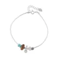 S925 Silberarmband mit Adlerholz-Türkis- und Kristallperlen minimalistisches Design - 925er Silber / Silber