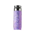 Tasse isotherme en titane mouchete violet, bouteille d'eau en metal legere pour usage quotidien. - Coffret cadeau 410 ml / Violet titane