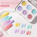 Professional 6-color pastel cushion pat painting gel palette for gradient blush nail art - Air Cushion Stamping Gel - Qing Ning Jian