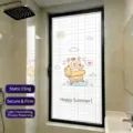 Cute cartoon cat frosted privacy window film for bathroom static cling sticker - Static Translucent Privacy Style / 30*60cm