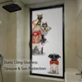 Frosted privacy window film featuring cool dog patterns for bathroom windows decoration - BLT-041 Static Cling (Opaque Sun Protection) / 30*60cm