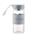 Portable glass water bottle with protective sleeve and carrying strap for daily outdoor use. - 16oz / Blue