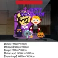 Halloween static window sticker with vampire and pumpkin, available in multiple sizes - Small 40x40cm / Cartoon Scene (WSJUV-026)