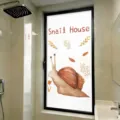 Snail cartoon frosted glass window film for bathroom privacy protection, static cling - Privacy Translucent / 30*60cm