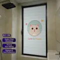 Frosted cartoon cat window privacy film with colorful Love and Peace text decoration - Opaque Blackout Privacy Style (BLT-130) / 30*60cm