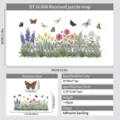 Floral butterfly fence wall sticker 30x60cm size specifications and variant details - Flower and Fence (DTJX-004) / 30x60cm