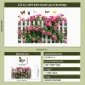 Rose fence and butterfly wall sticker layout details, 60x90cm adhesive vinyl decal - Rose Fence Butterfly (DTJX-009) / 60x90cm