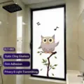 Cartoon owl privacy window film static cling frosted sticker for bathroom window - Owl Static Type (Light Transmitting) / 30*60cm