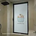 Frosted privacy glass window film featuring a cute cartoon cat design for bathrooms - BLT-069 Static Cling (Opaque & Privacy) / 30*60cm