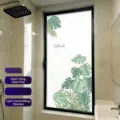 Dekorative mattierte Fensterfolie mit Monstera-Blatt für Bad-Privatsphäre und Licht - Aquarell Monstera (Lichtdurchlässig) / 60*200cm