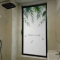 Opaque privacy window film with tropical leaf design for bathroom sun protection - Tropical Leaf Opaque Privacy Style (BLT-088) / 30*60cm