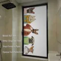 Frosted glass privacy window film with funny dressed dog illustrations for home - Opaque Privacy & Sun Protection (Static Type) / 30*60cm