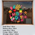 Bunter statischer Fensteraufkleber zum Muttertag für die Glasdekoration im Laden - Bunter Muttertagsstil (MQJUV-7) / 40x40cm