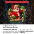 Pegatina estática de Papá Noel y corona verde para decoración de ventanas en Navidad - Estilo Apuntando Hacia El Lado (SDUV-591) / Extragrande