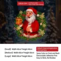 Pegatina estática de corona de Papá Noel en varios tamaños para decoración festiva. - Estilo Sosteniendo Caja De Regalo (SDUV-592) / Extragrande