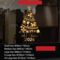 Goldener Weihnachtsbaum Statik-Aufkleber für Fenster mit festlicher Dekoration für Glas - Klein (40*65CM) / SDUV-282 (Kleberfrei)