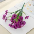 Artificial purple violet flower bouquet plastic plants home decor floral arrangement. - Purple
