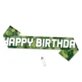Fascia di compleanno mimetica decorazione per feste cintura cerimoniale con spilla - 1 Fascia di Compleanno Militare (J-0544)