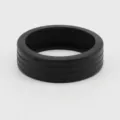 Black luggage wheel protector, silicone suitcase caster cover wear-resistant universal accessory. - Black