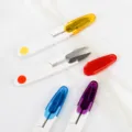 Portable U-shaped thread clipper sewing scissors with colorful protective cover variant - Transparent Cover Scissors / Random Multicolor