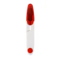 Portable U-shaped yarn scissors with protective cap, ideal for sewing, cross-stitch, and thread cutting. - Red