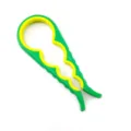 4-in-1 jar opener variant, green and yellow multi-function bottle opener tool for kitchen. - Green