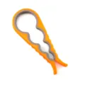 4-in-1 multi-functional jar bottle opener tool, manual labor-saving cap gripper for kitchen. - Orange