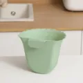 Nordic green hanging trash can, flower edge kitchen waste bin, cabinet door mounted. - Olive Green
