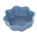 Wheat straw dipping dish, blue flower shaped small sauce bowl for sushi soy sauce BBQ hot pot. - Plum Blue