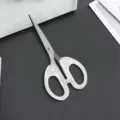 Transparent student scissors stainless steel manual DIY journal art craft stationery - M / Clear