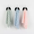 Thick coral fleece dishcloth, absorbent kitchen cleaning towel with stylish wavy pattern. - 25x25cm / Flower Border