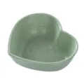 Pequeño plato verde en forma de corazón de paja de trigo para salsa y condimentos. - Verde Corazón