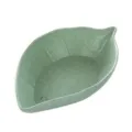 Platito para salsa de paja de trigo en forma de hoja, cuenco ecológico para salsa de soja, vinagre. - Hojas verdes