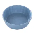 Bol de paja de trigo azul, cuenco ondulado para salsa, sushi, olla caliente y barbacoa. - Azul nórdico redondo
