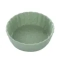 Bol de salsa de paja de trigo verde, plato ondulado para estofado japonés y barbacoa. - Verde nórdico redondo