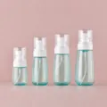 Portable clear blue plastic spray bottles set, empty fine mist cosmetic containers for travel. - 100ML / Blue