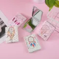 Portable double-sided folding makeup mirror with rhinestone bohemian dreamcatcher pattern - Random Mixed Styles