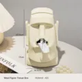 Creatieve Moai stenen standbeeld tissue box crèmekleurige ABS bureau opslag container decor - Wit