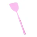 Durable pink plastic fly swatter with long handle, household mesh mosquito swatter tool. - Pink