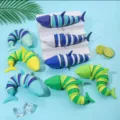 Detailed view of colorful articulated shark sensory toys, flexible fidget toys in assorted colors. - Colorful Shark Caterpillar [18.5CM] + Unpackaged