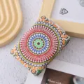 Bohemian retro ορθογώνιος πτυσσόμενος καθρέφτης τσέπης, φορητός διπλής όψης δέρμα PU. - Στυλ Δ