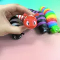 Articulated sensory slug fidget toy, flexible stress relief caterpillar for kids and adults. - Colorful Ant Caterpillar Fidget (14.5cm) - Bulk Packaging