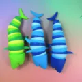 Colorful articulated shark toys, sensory fidget decompression toys for kids, stress relief item. - Colorful Shark Caterpillar (14.5cm) - Bulk Packaging