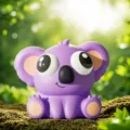 Cute purple koala squeeze toy with bulging eyes for stress relief and fun desktop decor. - Staring Koala Figure