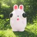 Cute pink rabbit squeeze toy with big black eyes stress relief funny pop out eyes toy gift - Wide-Eyed White Rabbit Plush